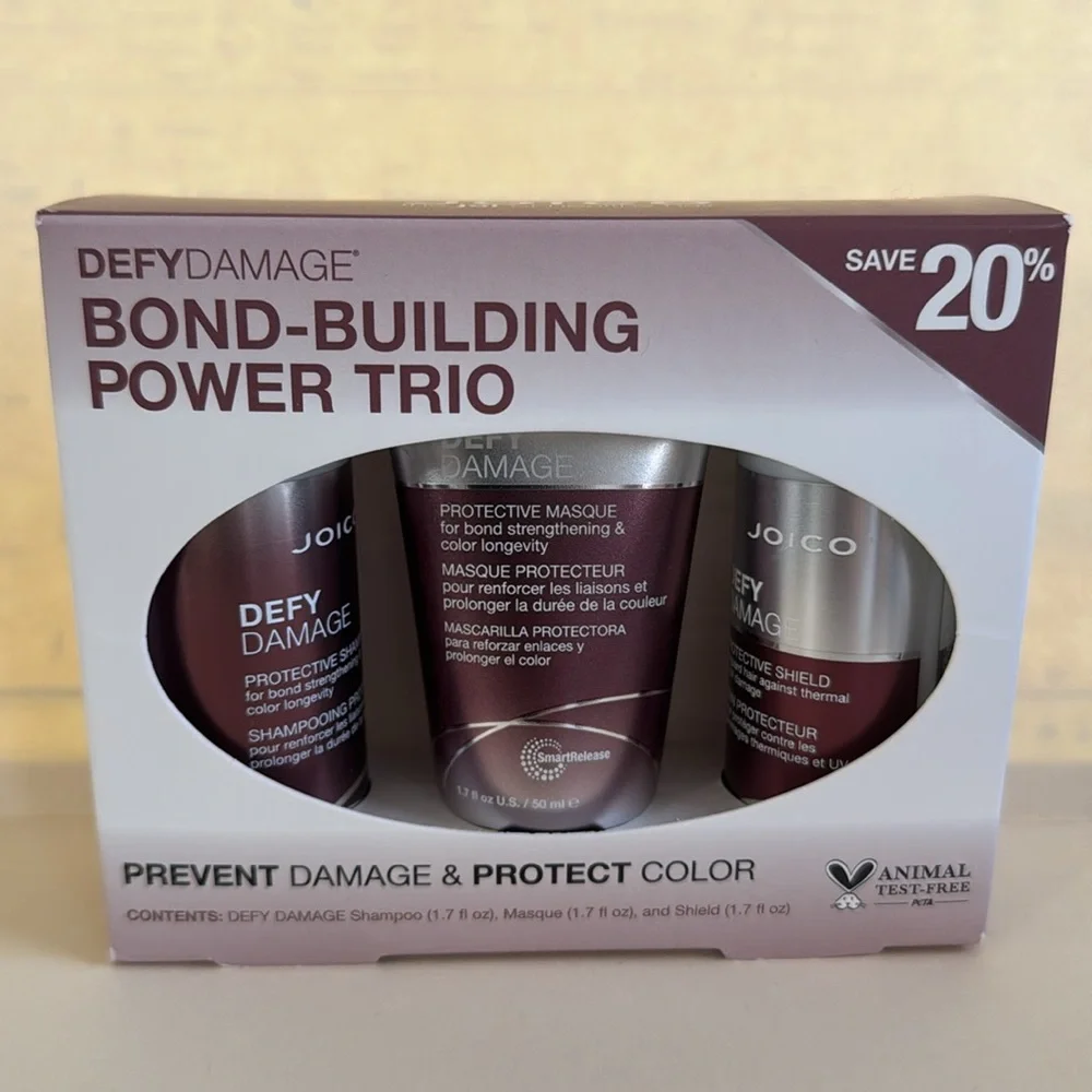 JOICO 3p Defy Damage Bond-Building Power Trio Shampoo Mask Shield NIB $25